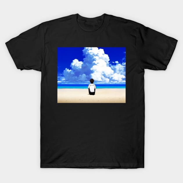 Shinji Beach T-Shirt by otacon